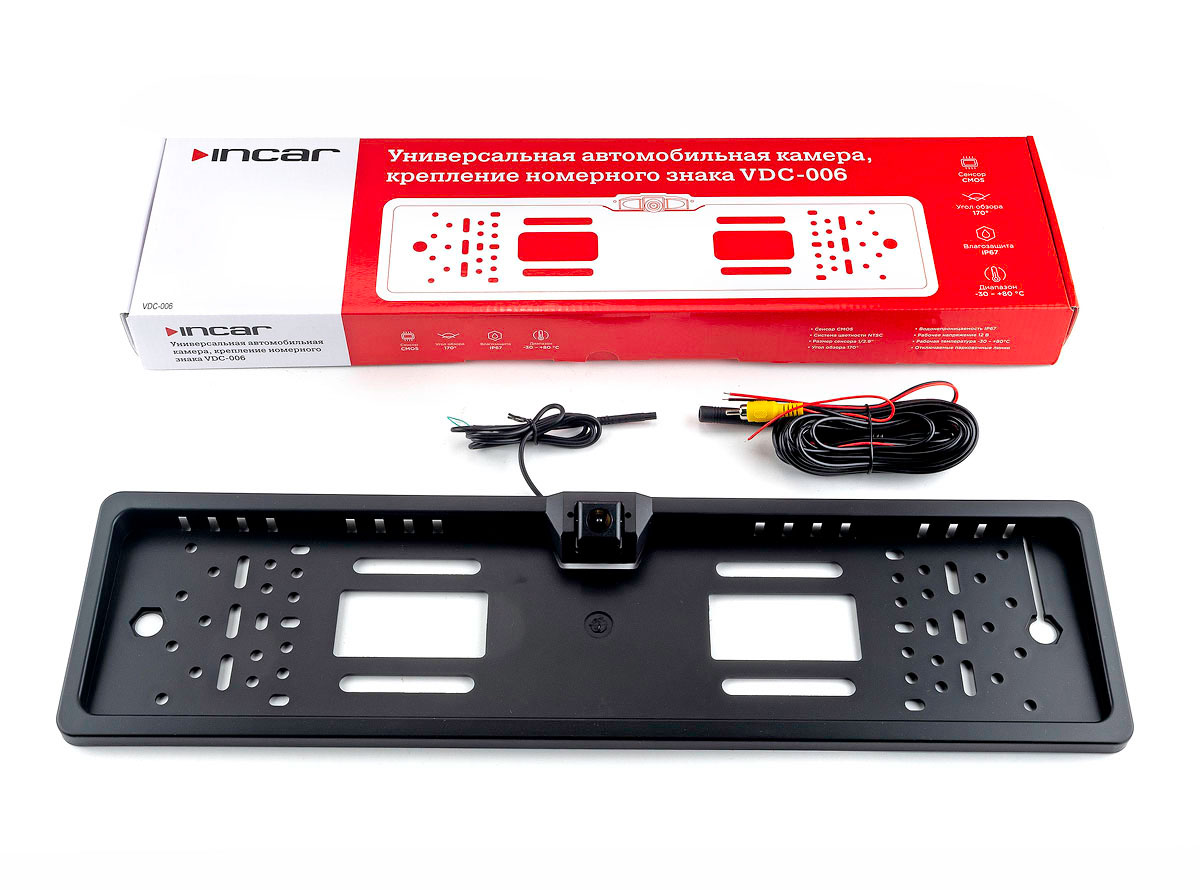 Incar | Camera VDC-006 | видеокамера в рамке номерного знака, 1.0 люкс, 170 гр, PAL | превью 1