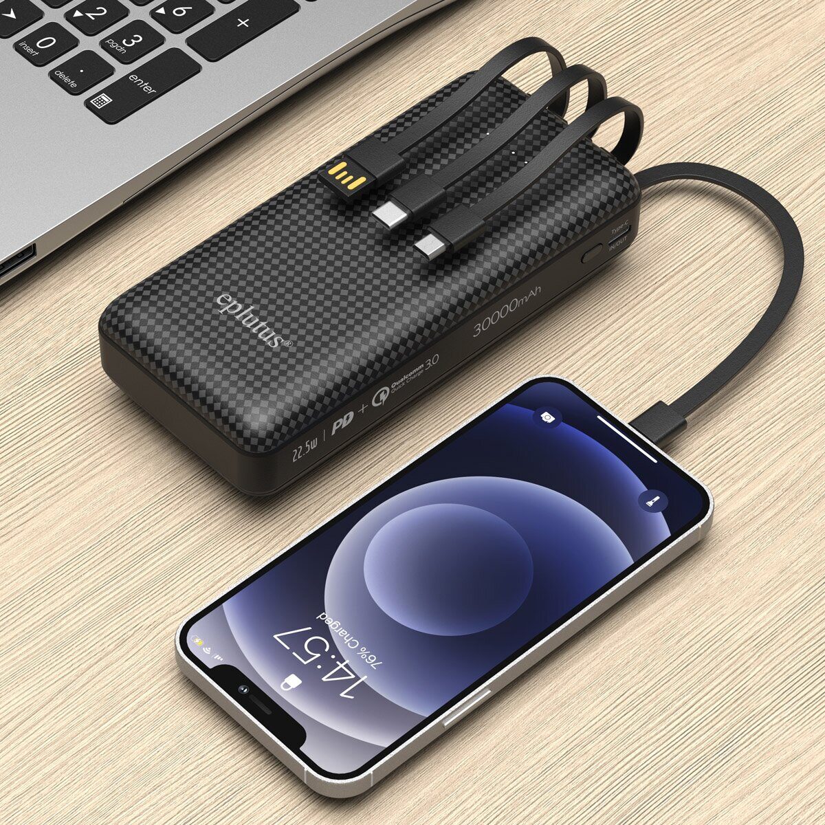 Mivo | EB-304Q | Power Bank 30000 мА⋅ч для зарядки телефонов, смартфонов, Индикатор заряда | 2