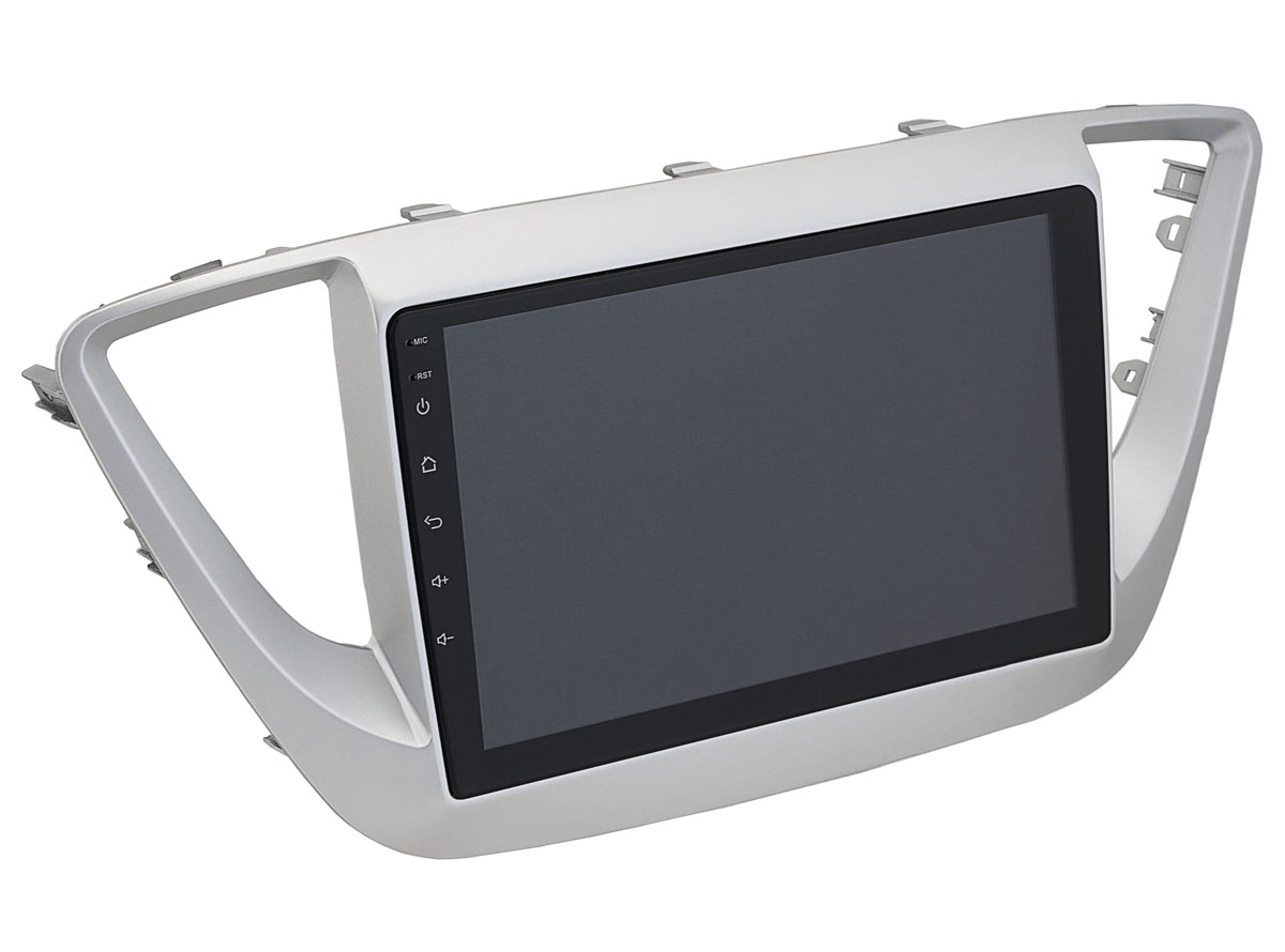 Incar | RHY-FC130 | Рамка  магнитолы 10"  Hyundai Solaris 2011-2017, SILVER | превью 3