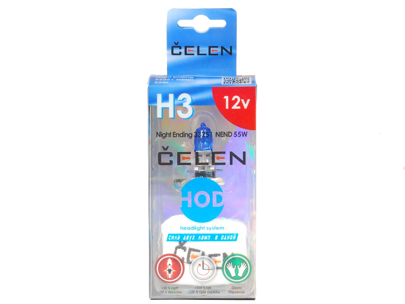 CELEN | H3 33251NEND Halogen | Лампа HOD Night Ending + 50% H3 12V 55W  СИНЯЯ БЛИСТЕР | превью 1