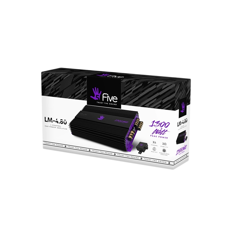 FIVE | LM-4.80 | 4x80вт Low-pass 4-3-2 канал/BassBoost/4-2 Ом | 6