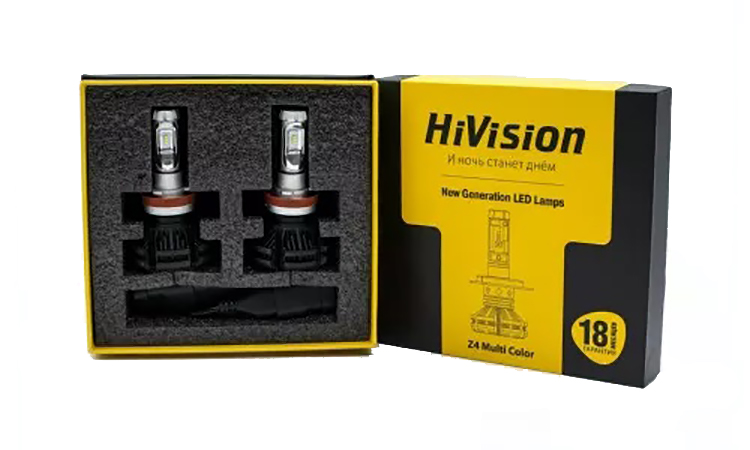 HiVision | H11 Z4 MULTI COLOR | 3000K/6000K/8000K , 6000Lm, 9-24V комплект 2 шт. | 2