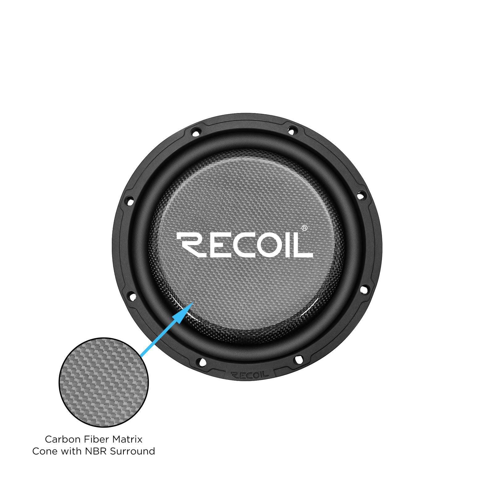 Recoil | PWS8D2 | Сабвуфер плоский, 8"(мм), 2+2Ом, 38-600 Гц,  RMS/Peak - 250W/500W   | превью 2