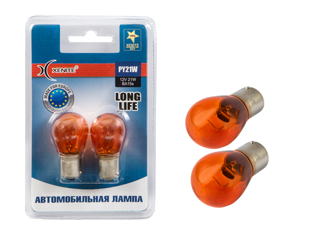 XENITE | PY21W LONG LIFE | 12V 21W BA15s БЛИСТЕР  2 шт.  | превью 1