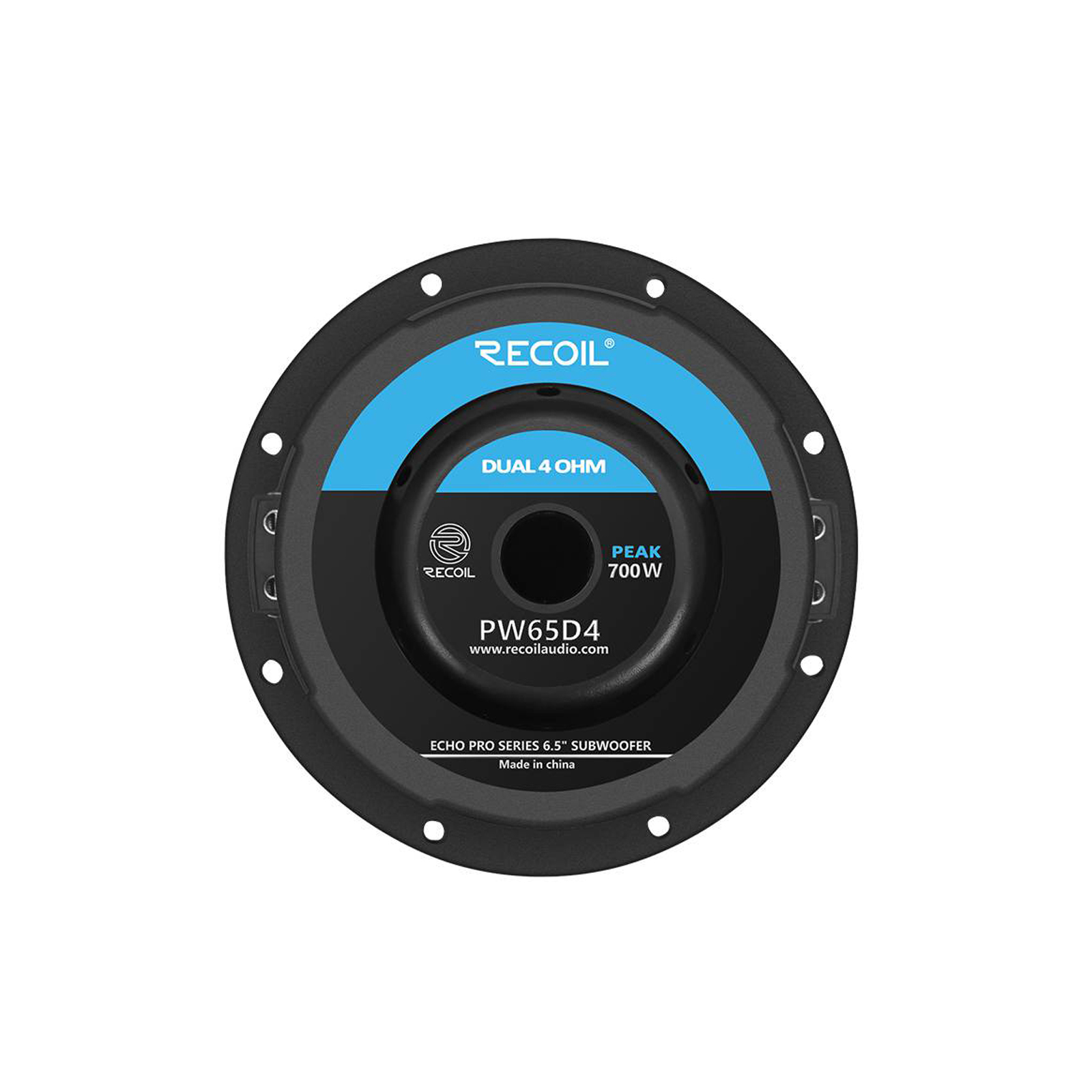 Recoil | PW65D4 | Сабвуферный динамик, 6.5" , 4+4Ом, 50-500 Гц, RMS/Peak - 200W/400W | 5