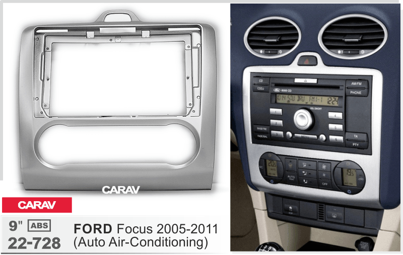 CARAV | 22-728 | рамка  9" для FORD Focus 2005-2011 Auto A/C | 1