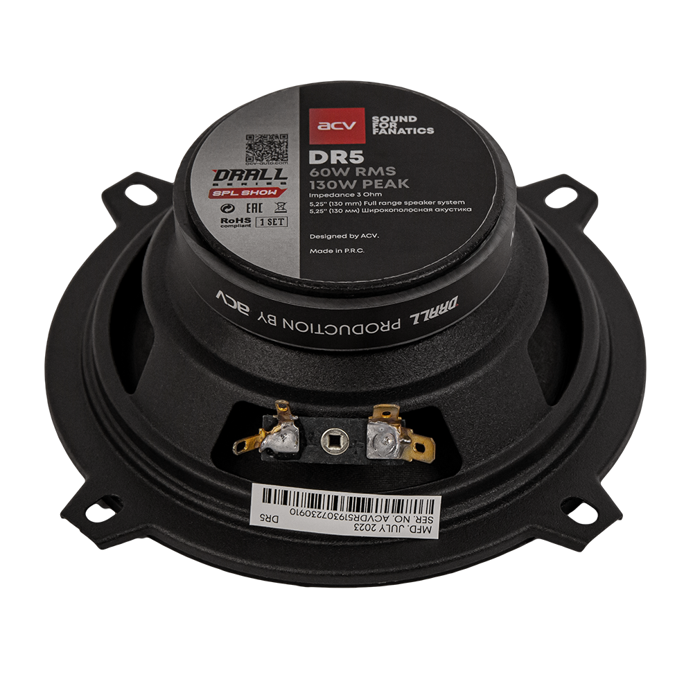 ACV | DR5 DRALL | эстрадная акустика 5,25" широкополосная/ RMS=60W/3Om/96дБ | 4