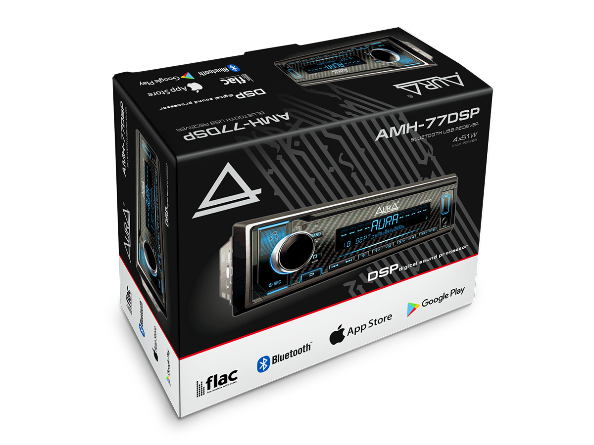 AurA | AMH-77DSP (2021) | 4х51w, ПРОЦЕССОР, FLAC, USB/BT, 3 RCA, APP, RGB, SWC, ДУ | 4
