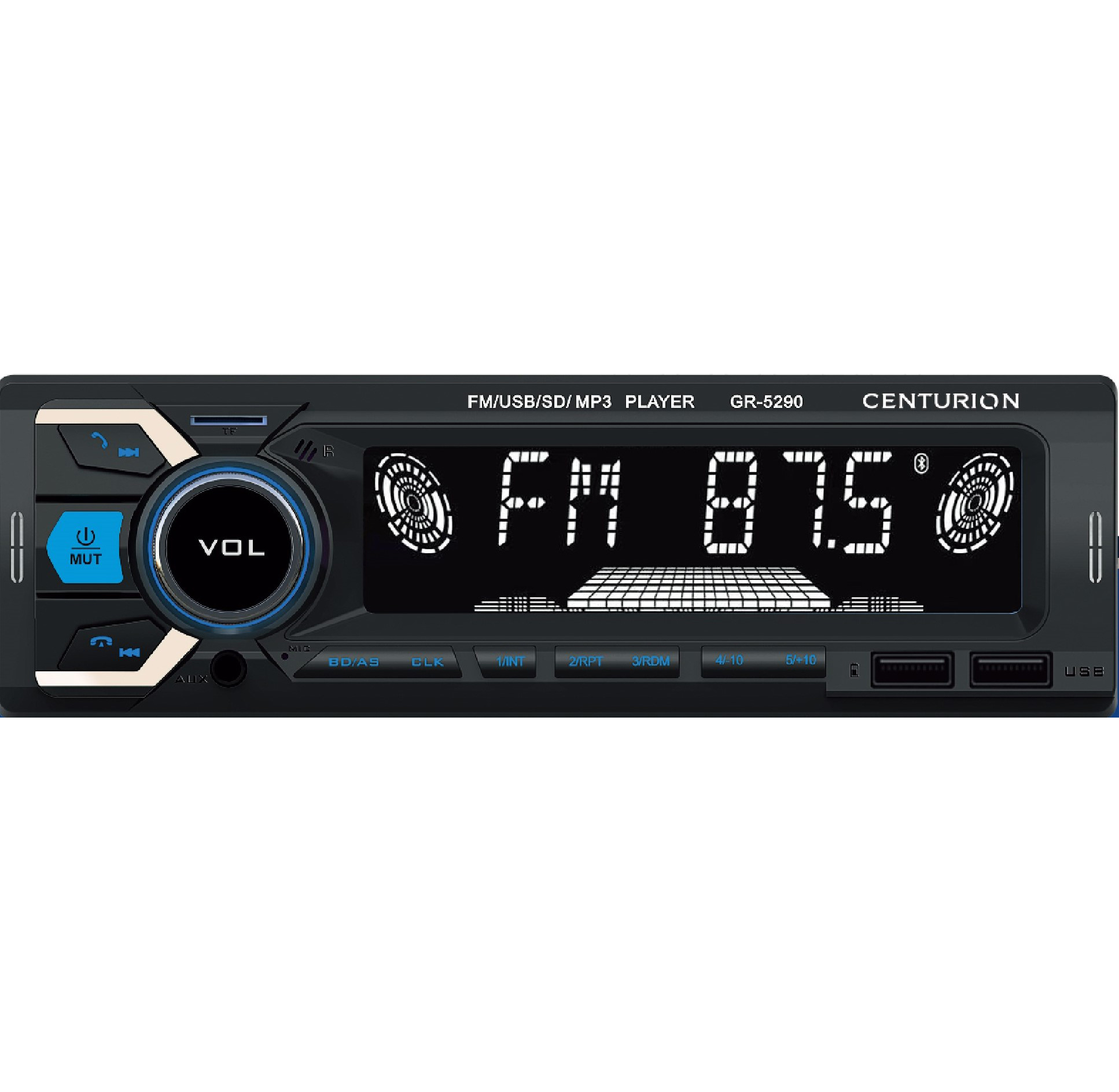 Centurion | DA-1020 | 4*45Вт, Bluetooth, 2 USB,ISO разьем, AUX, сенсорные синие кнопки, приложение | 1