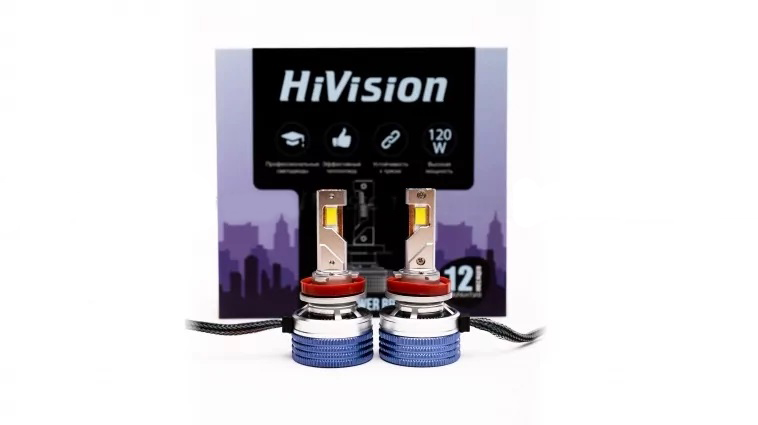 HiVision | Z7 Power Bright | H11/H8/H16 Для линз. оптики 6000K, 8000Lm ком. 2 шт. | 1