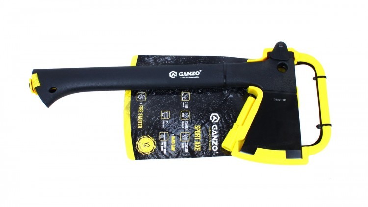 GANZO | Топор  GSA01 | топор,пила, огниво.Цвет:черно-желтый,вес:943 гр.,длина-36,7 см.| превью 3