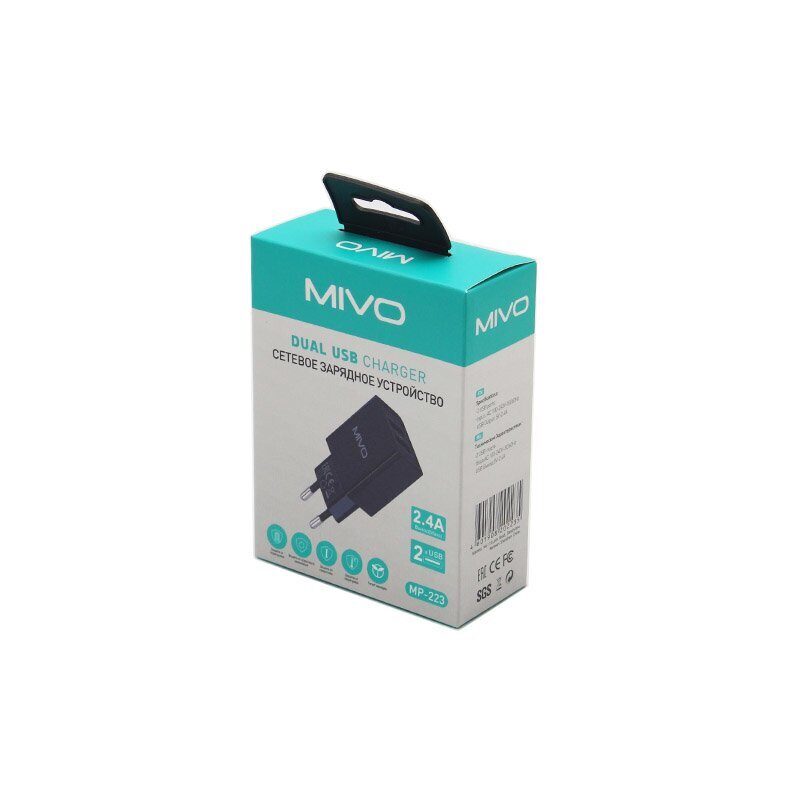 Mivo | MP-223 | Сетевое ЗУ 2x USB 220В 2.4А | превью 3
