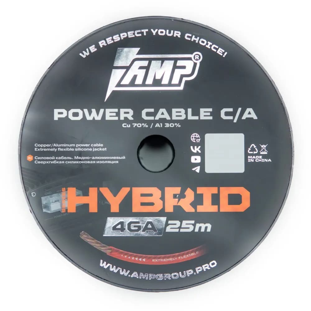 AMP | HYBRID 4Ga | C/A Extremely flexible СИЛОВОЙ, медь70%+ алюм.30%  Бух 25м цена за метр | превью 3