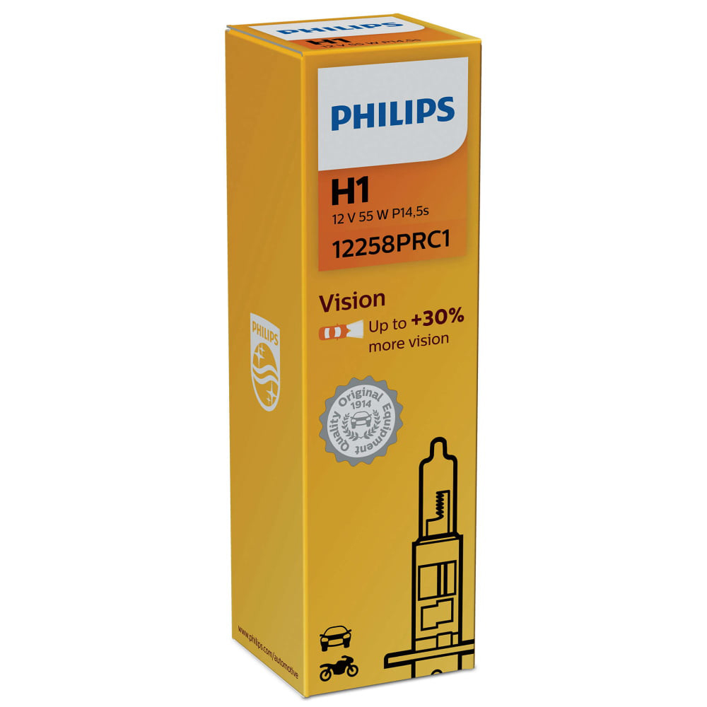 PHILIPS | H1 Vision | Галогенная лампа Philips H1 (55W 12V) Vision 1шт | 1