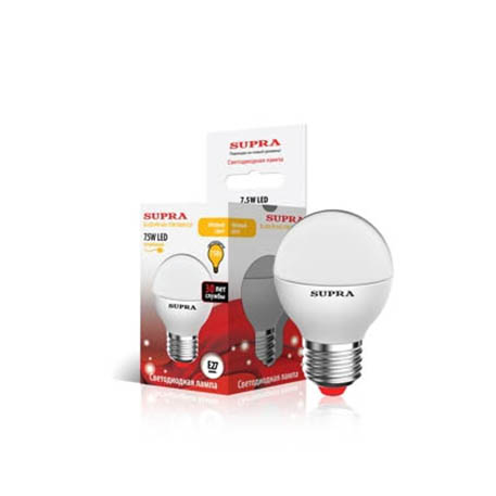 Лампы Supra | SL-LED-PR-G45-7.5W/4000/E27 | светодиодная лампа Мощность - 6 Вт, Цоколь  Е27, 4000К | превью 1