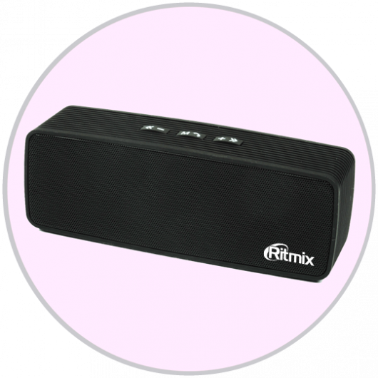 RITMIX | SP-274B | Bluetooth аудиосистема MicroSD+ AUX + USB+ FM 2 x 3 Вт. 1200 мАч | 1