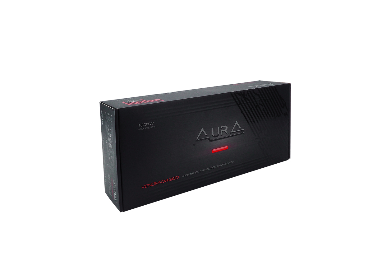AurA | VENOM-D4.200 | 4x200w (4 OHM), 4x350w (2 OHM), 2x750w (4 OHM), LPF/HPF/BPF | 5