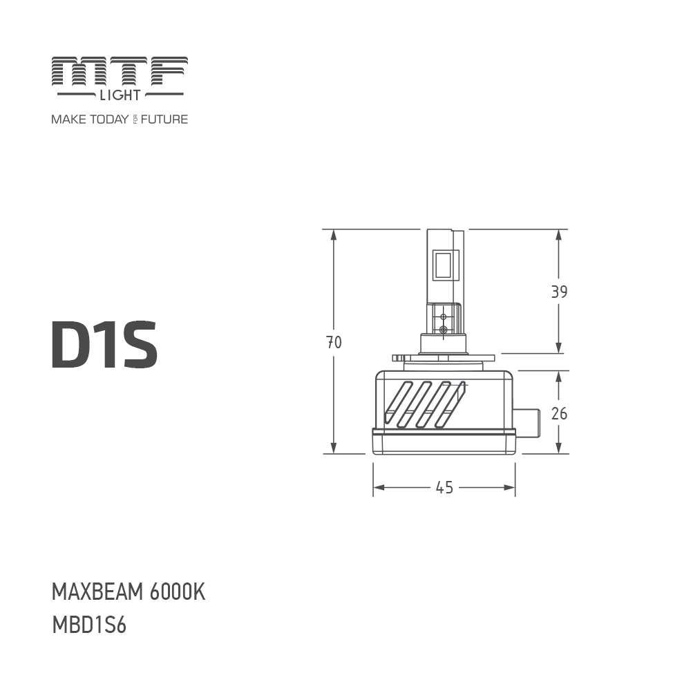 MTF | MBD1S6 | MaxBeam Светодиодные лампы D1S 6000K к-т 2 штуки | 3