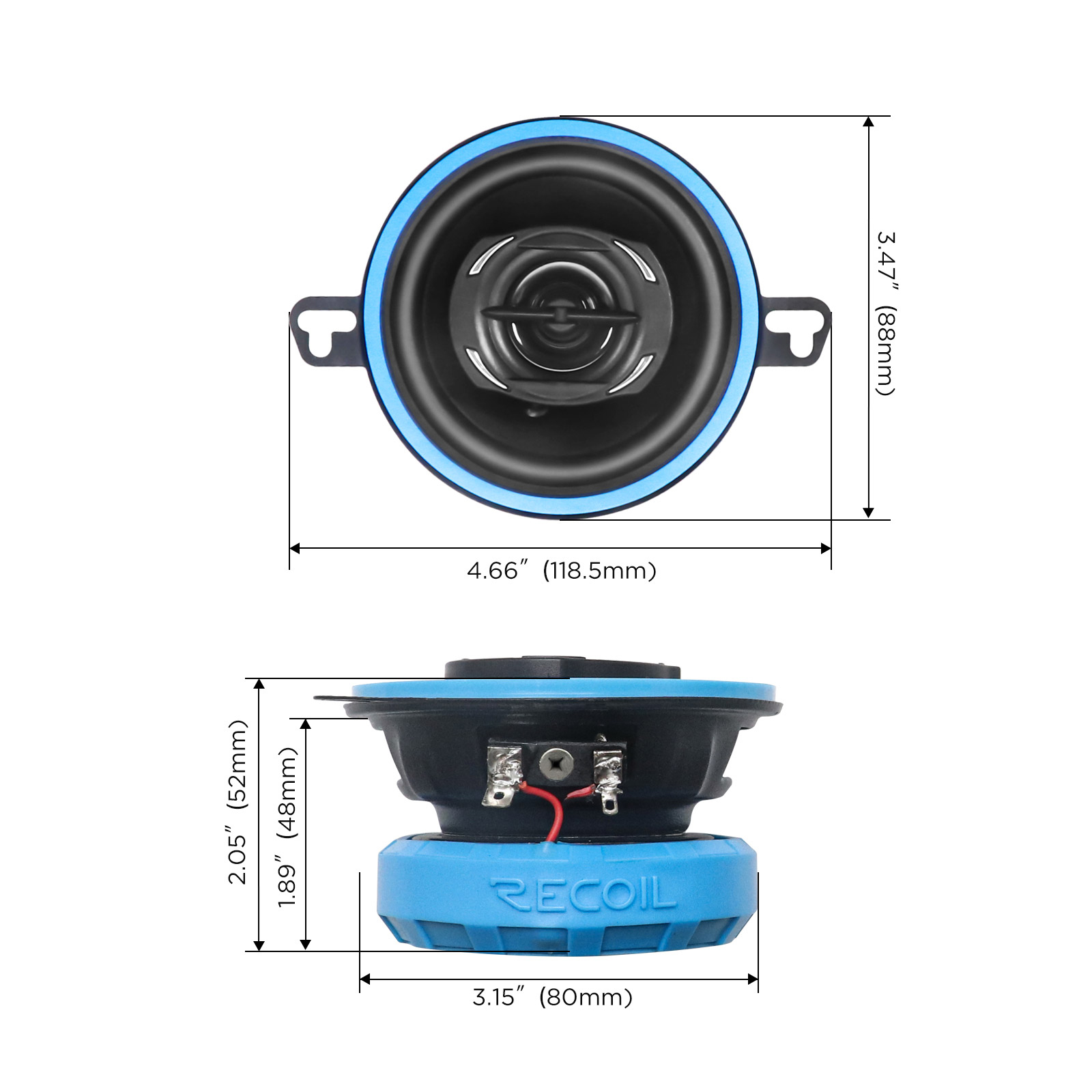 Recoil | RCX35 | 2-х пол. коакс., 3.5", 3.2 Ом, 175-20000 Гц, RMS/Peak - 40W/80W | 5
