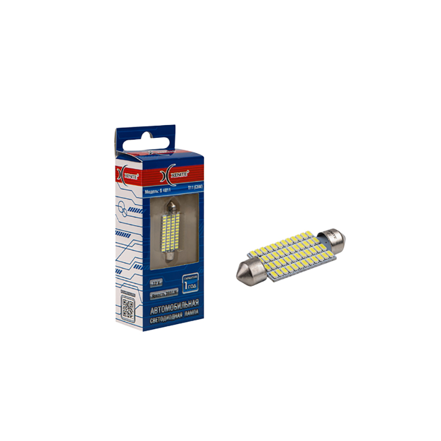 XENITE   | T11 C5W S4811 |  48SMD Диодная лампа в осв.салона 41мм ,360Lm, белая уп.1шт | превью 1