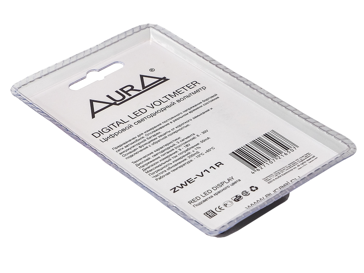 AurA | ZWE-V11R | Вольтметр цифровой, 9-18V, 3 сегмента, красный | превью 3