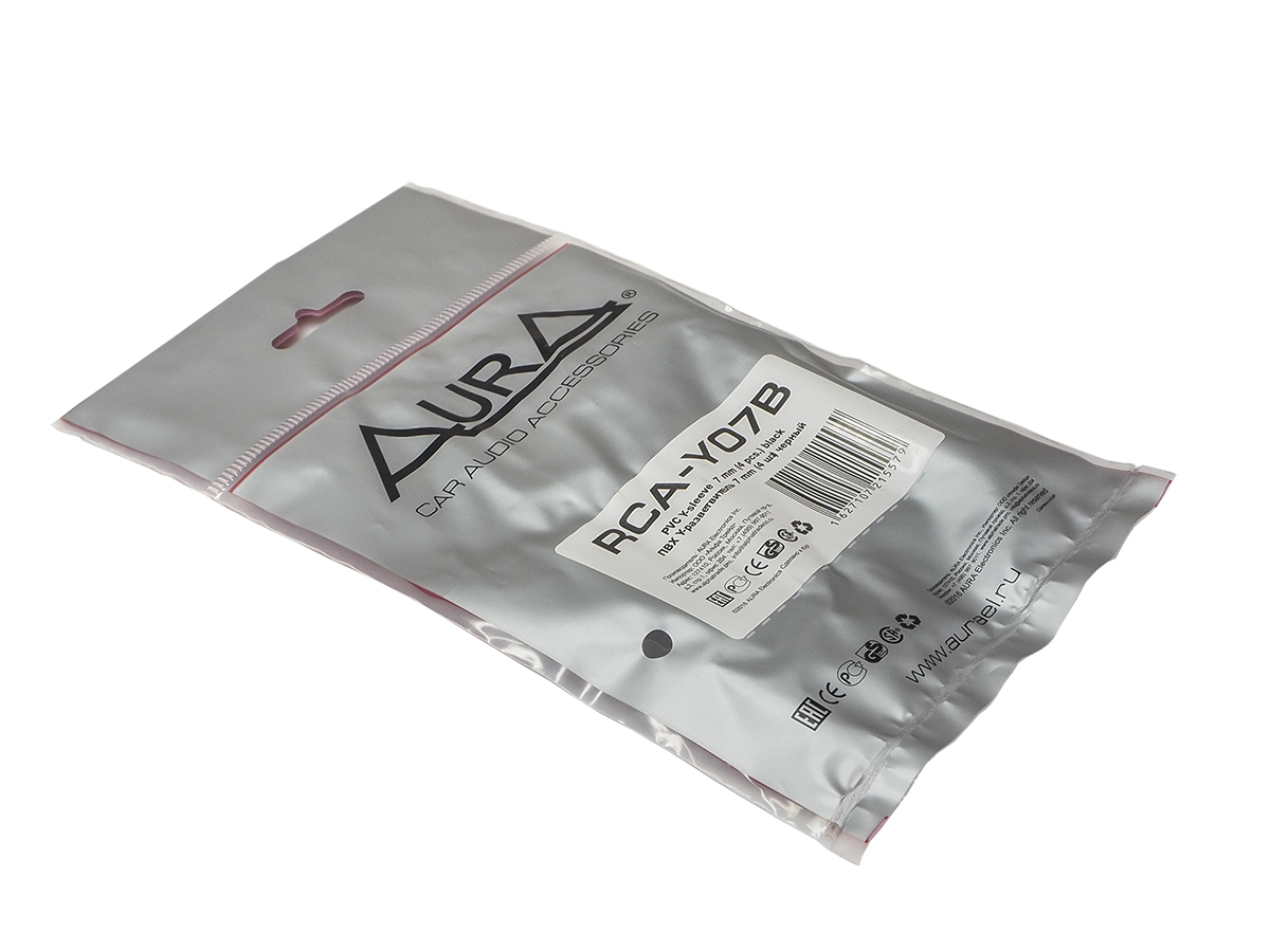 AurA | RCA-Y07B | Y-кембрики (штаны) для RCA-кабеля, 7мм, черные, 4 ШТ. | превью 2