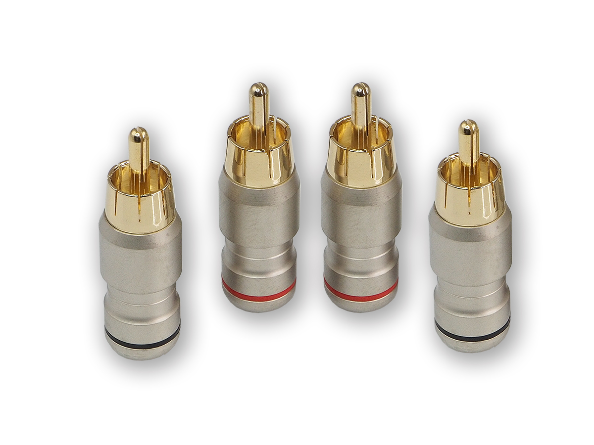 AurA | RCA-P614 | RCA - коннектор для кабеля до 6 мм, 2 красных + 2 черных, блистер | превью 1