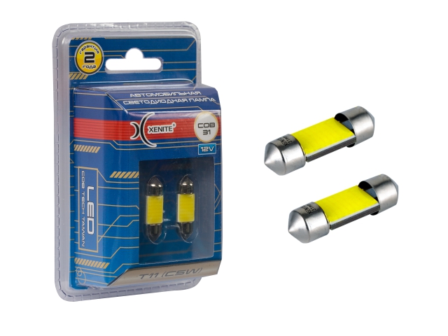 XENITE   | COB T11 C5W  |  Диодная лампа в осв.салона 31мм , 5000k белая  | превью 1
