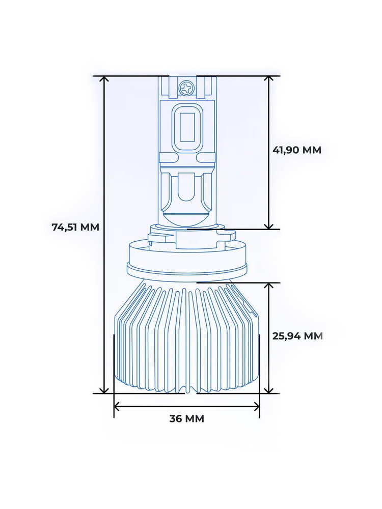 Clearlight | LED LUMITECH H11 | Лампа LED H11 50W 5700Lm 3000-8000K (2 шт.) 12 в.| 3