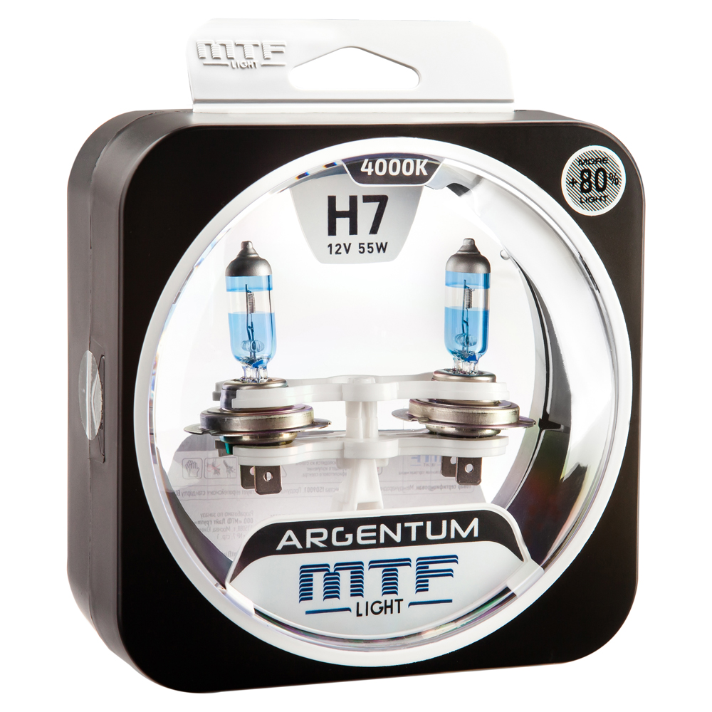 MTF | Argentum+80%  H7 | 12V 55W комплект ламп накаливания 4000к | превью 1