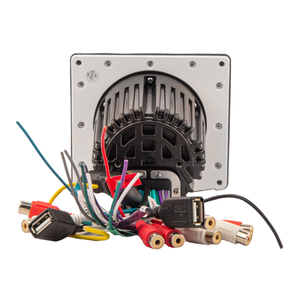 ACV | AMR-602SW | квадратный/белый/IP66/4*50W/BT/2USB/FM/3xRCA/ 2 аудио зоны | 4