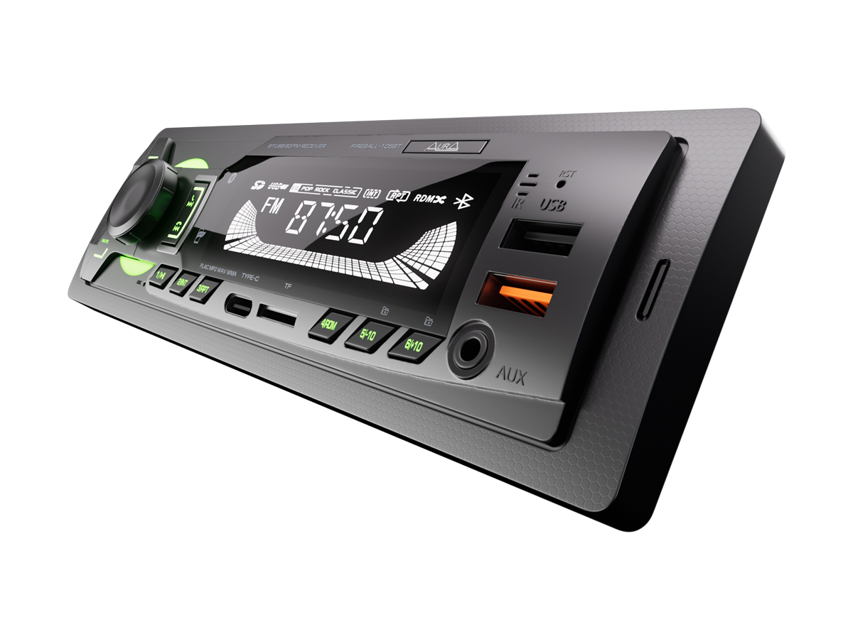 AurA | FIREBALL-105BT | 4x36w, FLAC, 2xUSB/BT, APP, 1 пара RCA, зеленая подсветка | 4