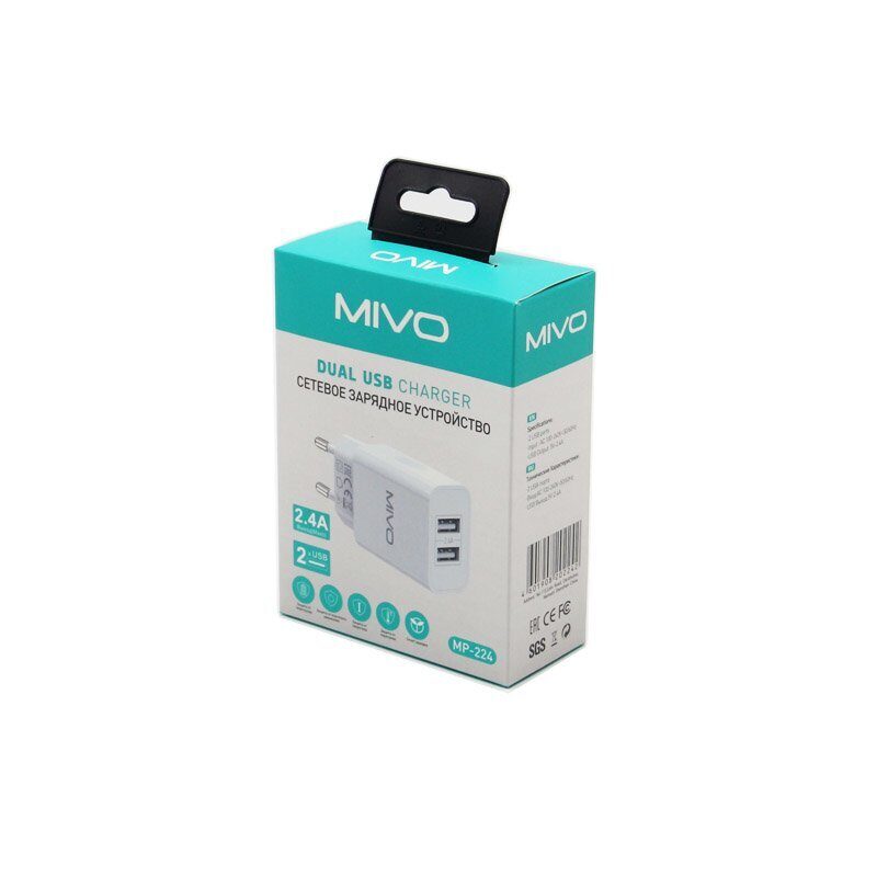 Mivo | MP-224 | Сетевое ЗУ 2x USB 220В 2.4А | превью 3