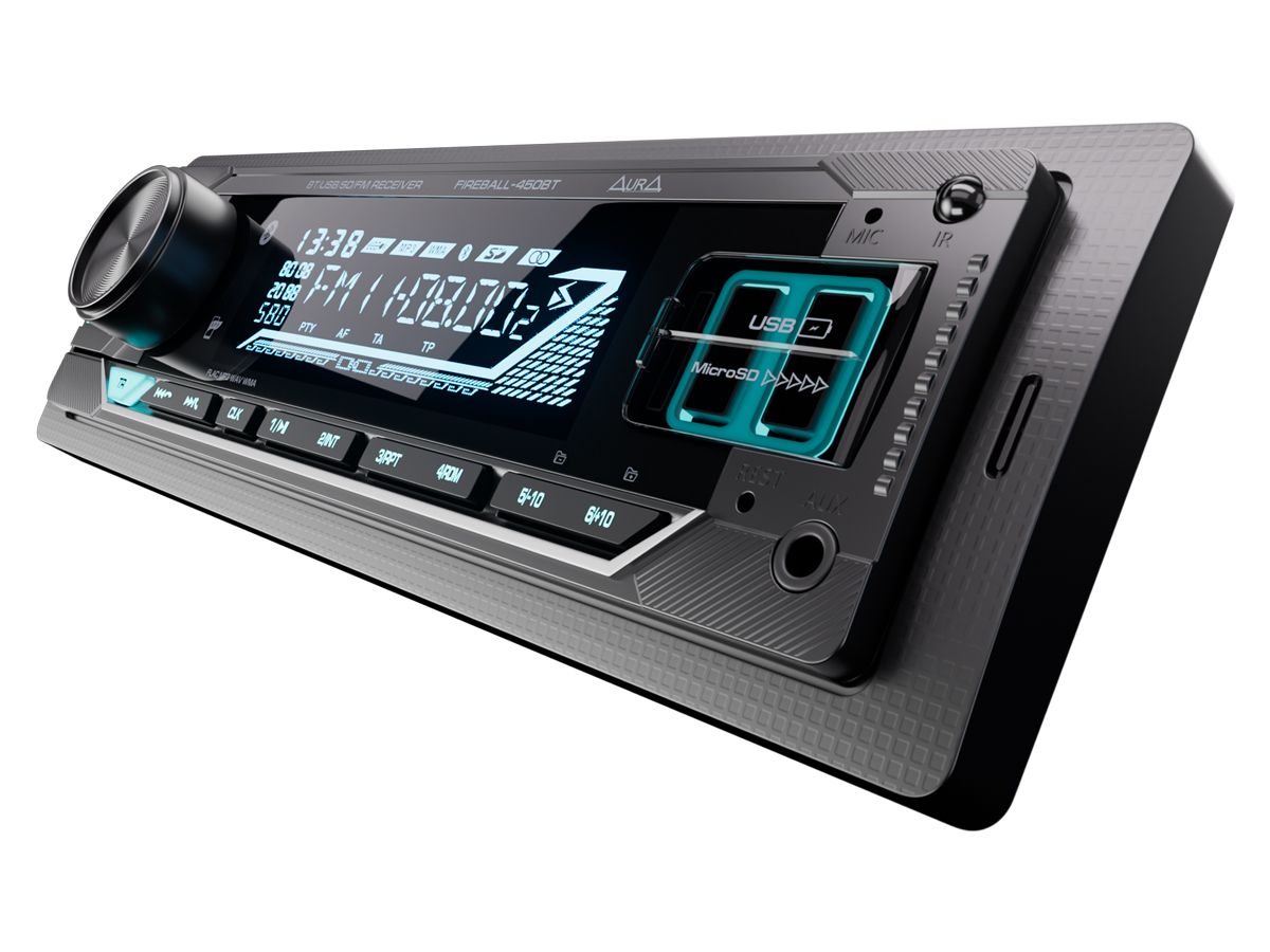 AurA | FIREBALL-450BT | 4х51w, FLAC, 2xUSB/BT, 2 RCA, APP, 7 цветов, 10 EQ, ДУ | 3