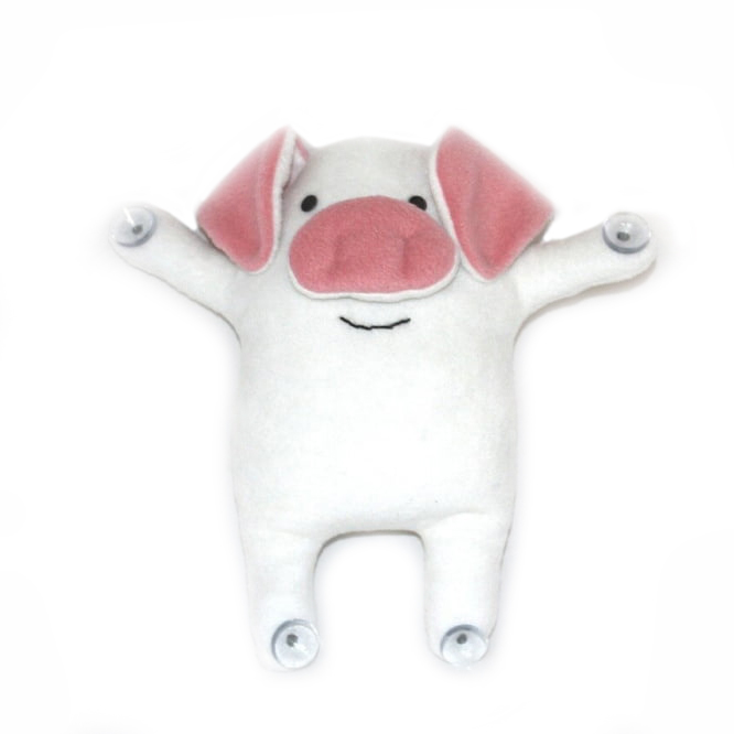 SNOOGY | СВИНКА | свинка на стекло на присосках БЕЛАЯ | 1