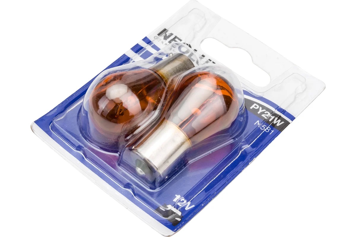 NEOLUX PY21W | N581- 02B  | Лампа  PY21W  21W 12V BAU15S 1уп. 2шт. ЖЕЛТАЯ | превью 3