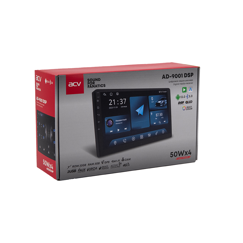 ACV | AD-9001 DSP | 2 din/ 9", ANDROID13/1280*720/2+32GB/RDS/ 4*50 Вт, GPS| 7