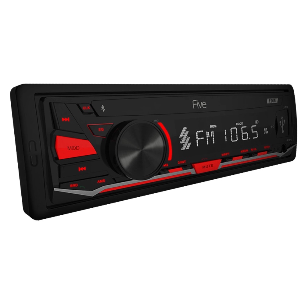 FIVE | F20R | 1din/красная/Bluetooth/USB/AUX/SD/FM/4*50 | превью 2