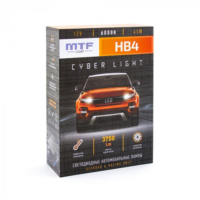 MTF | DPB4K6 | Cyber Light Светодиодные лампы HB4 6000K, 3750Lm к-т 2 штуки | 1