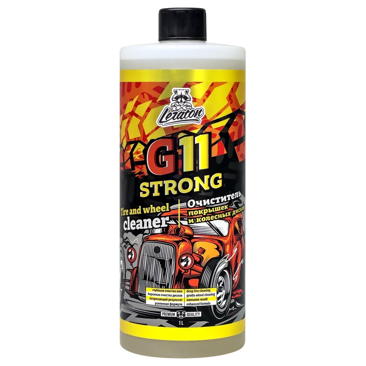 LERATON | G11 STRONG | Высококонцентрированный очиститель покрышек и колесных дисков LERATON 1л| 1