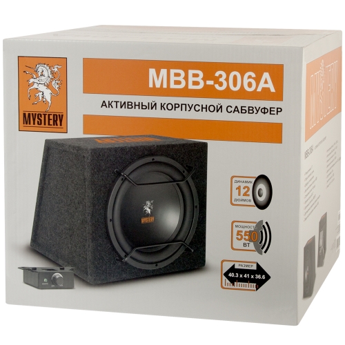 Mystery | MBB-306A | 250/550W.12" активный. закр.черн.ящик ДУ | 6