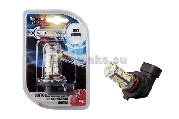 XENITE | 9005 HB3 - 18SMD 5000K +50% | Светодиодная лампа  360 градусов, 300 Lm, 1шт.  | превью 1