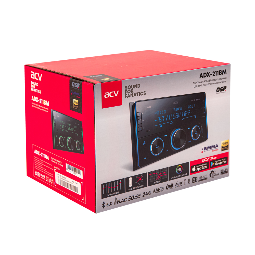 ACV | ADX-211BM DSP | 2 DIN, 4х50w, USB/BT/3 RCA/Multi| 6