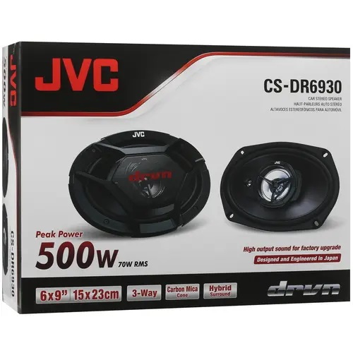 JVC | CS-DR6930 | 6x9", 3-х полосные, коаксиальные, 70/500w, 58-21 kHz, 88 db, 79mm | 5