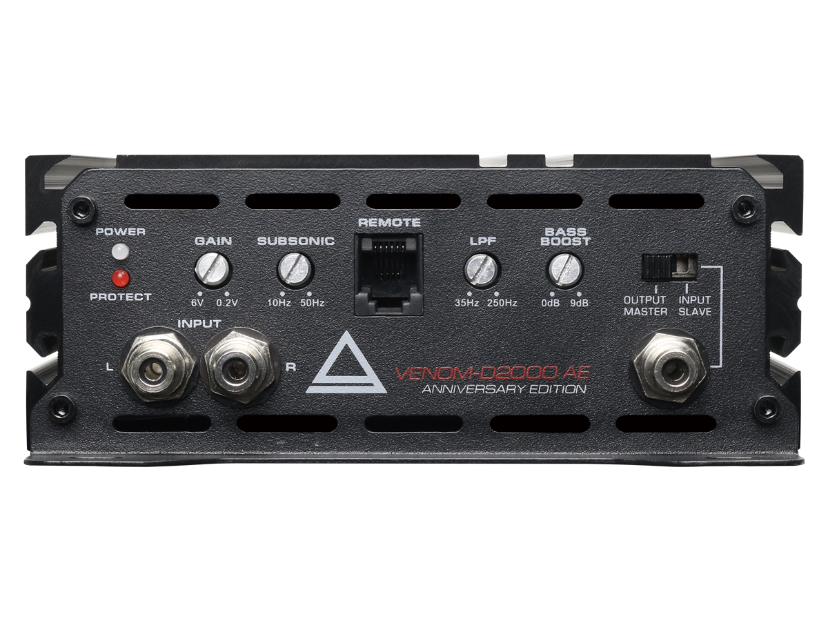 AurA | VENOM-D2000 AE | 750w (4 Ohm), 1x1300w (2 Ohm), 1x2000w (1 Ohm), 20Hz - 250Hz, ДУ | 3
