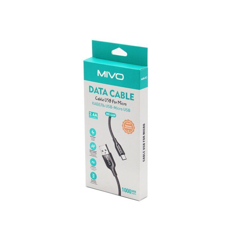 Mivo | MX-44M | Кабель Micro USB - USB 2.4 А 1 м | 3