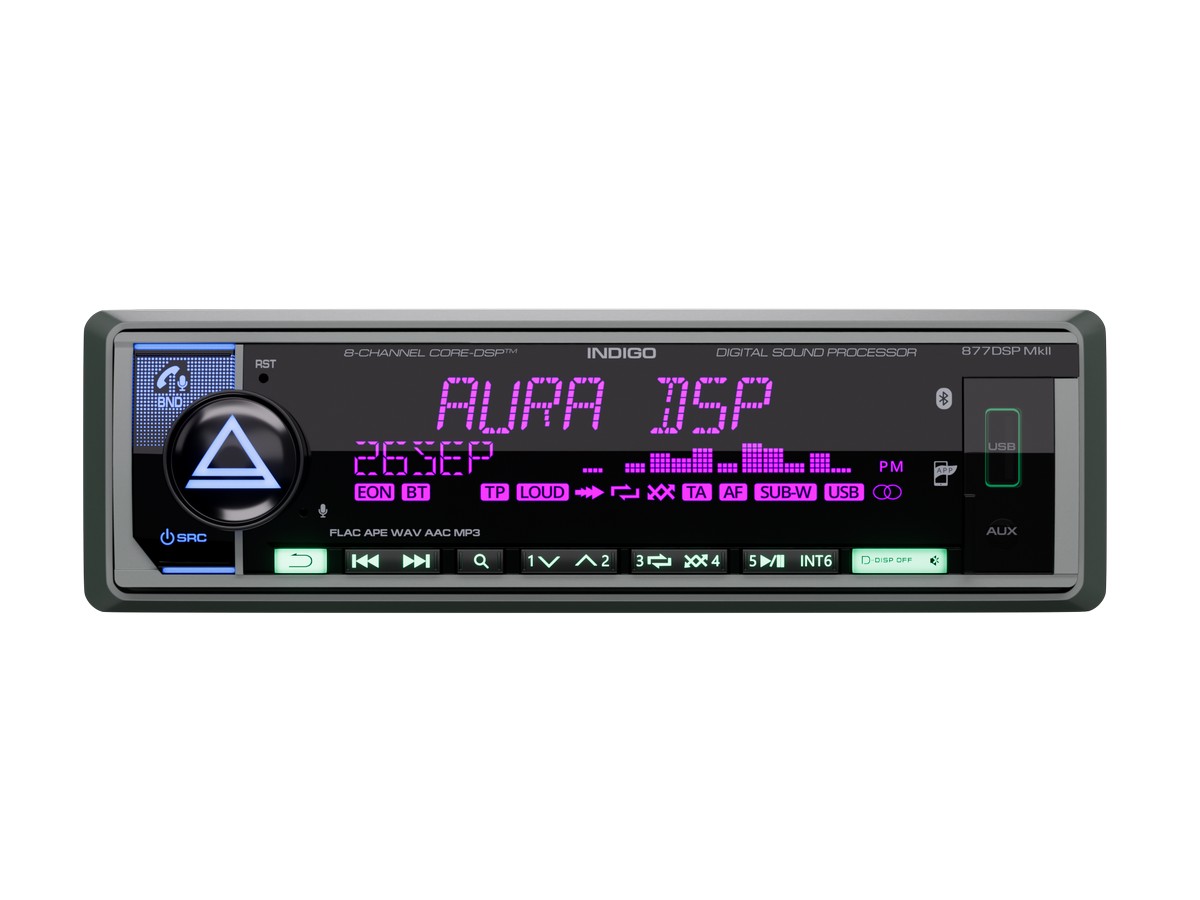 AurA | INDIGO-877DSP MkII | CORE-DSP (8 RCA, 6V), FLAC, BT 5.3, APP, 3-ZONE RGB, D-SWC, ДУ | превью 2