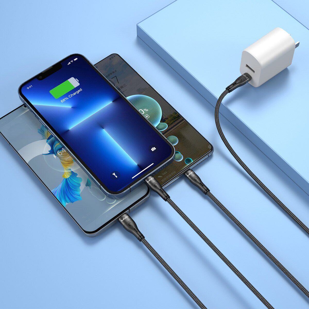 Mivo | MX-75 | Универсальный кабель 3в1 Micro USB + Type-C+ Lightning 3 А 1.2 м | 2