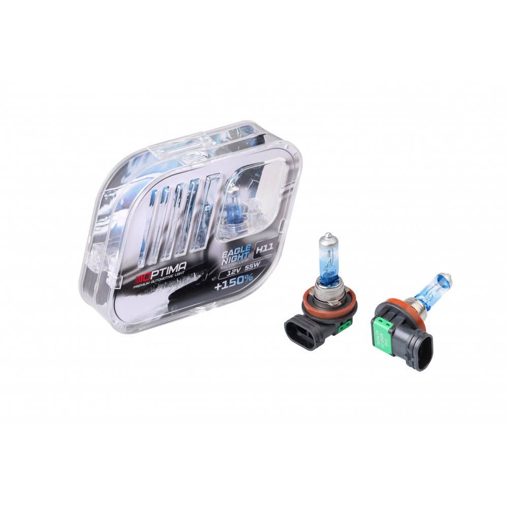 OPTIMA | Eagle Night H11 12v  | WHITE +150% Лампа накаливания BOX 2шт | превью 1