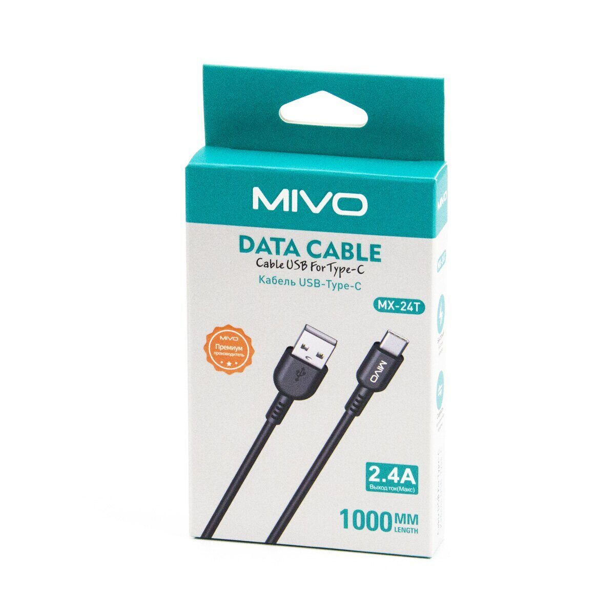 Mivo | MX-24T | Кабель Type-C - USB 2.4 А  1 м | превью 3